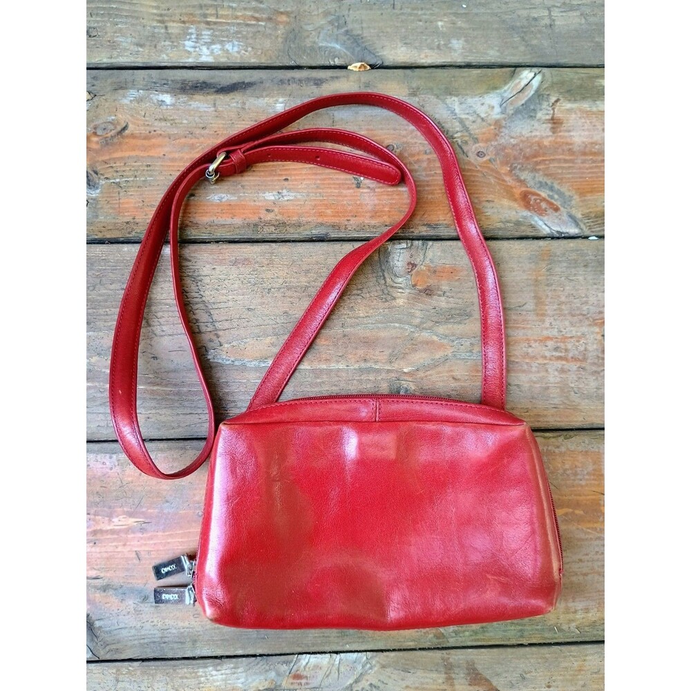 HOBO International Vintage Mini Red Crossbody Wallet Purse Bag Y2K 90s